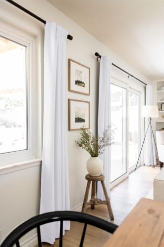 Bright White Total Blackout Curtains for Bedroom 84 Inch Long (Alba | Bright White / 50"W x 84"L (Pack of 2))