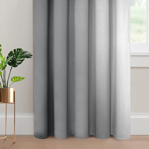 Ombre Curtains Grey and Greyish White for Living Room (70"W x 84"L (Pack of 2) / Grey)