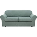 3 Piece Stretch Sofa Covers for 2 Cushion Sofa Couch Covers for Living Room Sofa Slipcovers (Medium-XL / Sage)