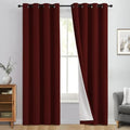 Burgundy Red Blackout Curtains 84 Inches Long for Bedroom 50" Wide (50"W x 84"L (Pack of 2) / Burgundy Red With White Backing)
