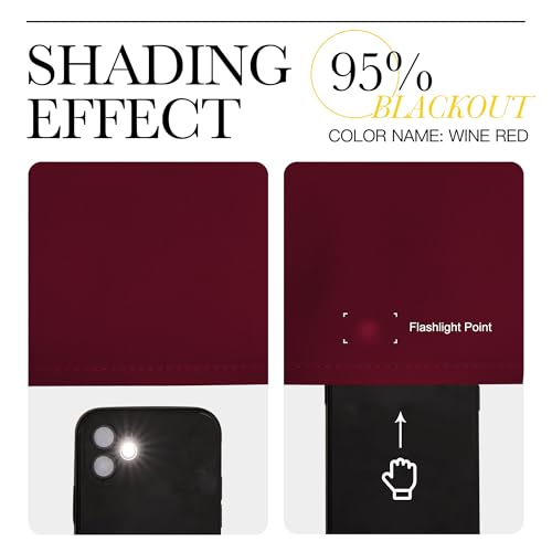 Wine Red Blackout Curtains 63 inches Long for Living Room (Wine Red / 42"W x 63"L (Pack of 2))