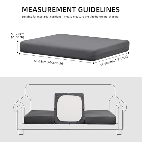 12PCS Patio Cushion Covers.Patio Furniture Couch SeatSlipcovers (Grey / 12PCS)