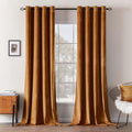 Velvet Curtains Gold Brown 52 x 84 Inch Length Set of 2 (Gold Brown / 52"W x 84"L (Pack of 2))