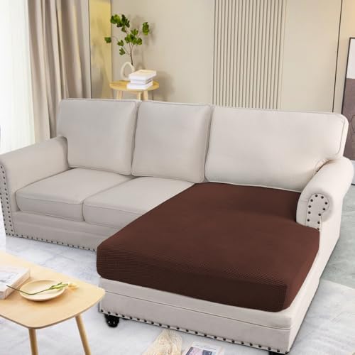 Super Stretch Individual Chaise Cover Sectional Couch Covers for L Shaped Sofa Both Left (Burnt Brick / Chaise Cover Large)