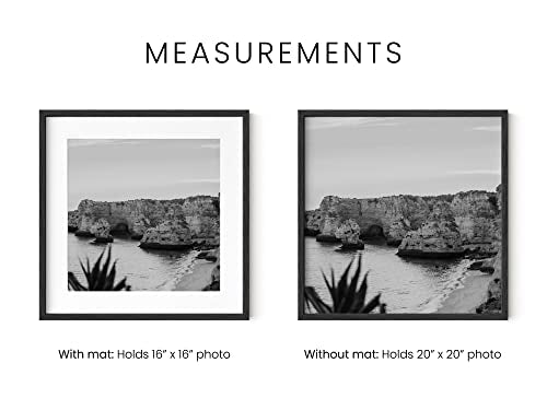 Black Oak Wood 20x20 Picture Frame Matted to 16x16 (Set of 01 / Black Oak / 20x20 in)