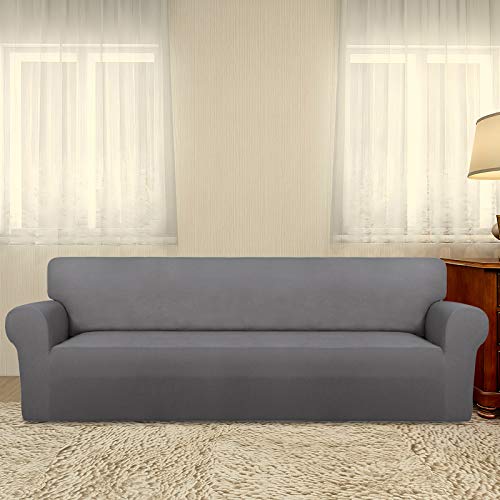 Stretch Couch Covers for Sofa 4 Seater Slipcovers Light Gray (XX-Large 4-Seater Sofa / Light Gray)