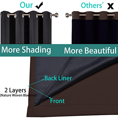 Chocolate Brown Blackout Curtains 96 Inches Long 52" Wide (52"W x 96"L (Pack of 1) / Chocolate Brown)