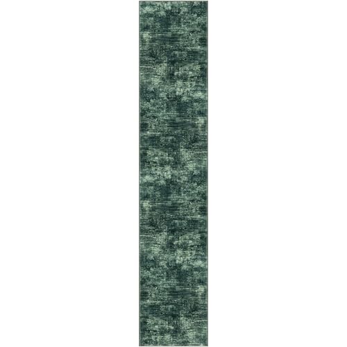 Abstract Runner Rug 2x10 Ft Washable Runners for Hallways (Dark Green / 2' x 10' (Rectangular))