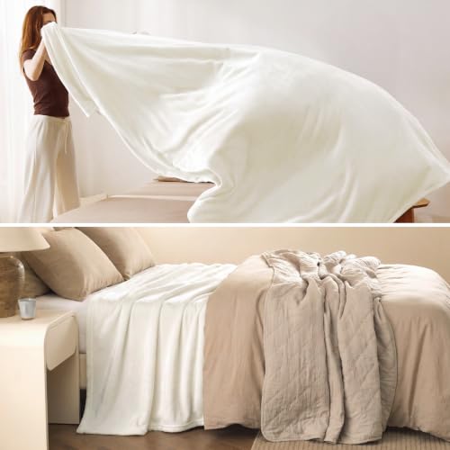 Fleece Blankets King Size Cream (01 - Cream / King (108" x 90"))