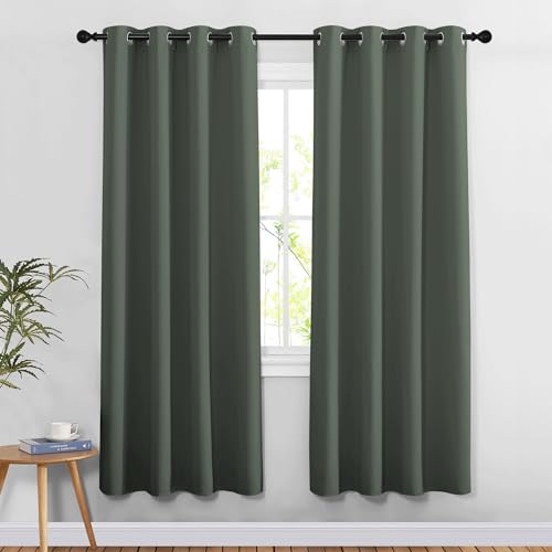 Blackout 78 inch Curtains for Doorway 2 Panels (Dark Mallard / 52"W x 78"L (Pack of 2))