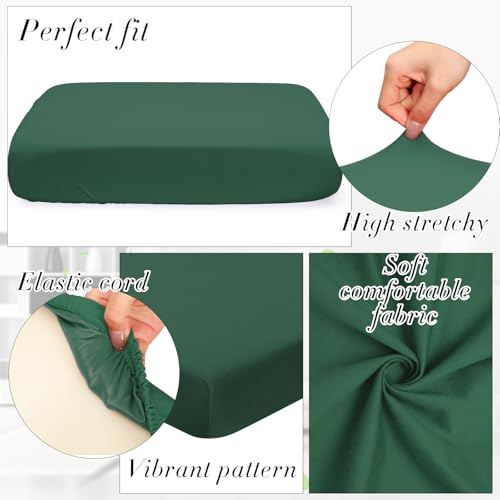 4 Pcs Stretch Cushion Covers (Pine Green / Seat Cover)