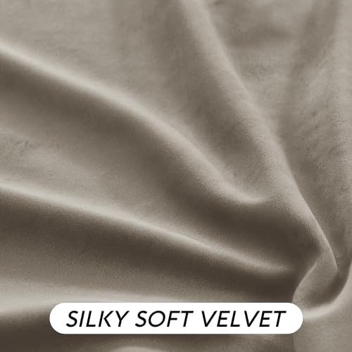 Taupe Velvet Curtains 90 inches for Bedroom Living Room (Taupe / 52"W x 90"L (Pack of 2))