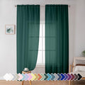 Hunter Green Sheer Curtains 72 Inches Long 2 Panels for Living Room (Hunter Green / 42"W x 72"L (Pack of 2))