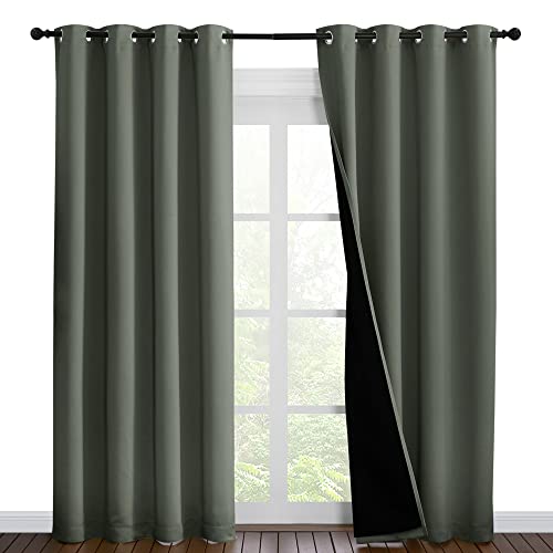 100% Blackout Curtains 86 inches Long (Dark Mallard / 55"W x 86"L (Pack of 2))