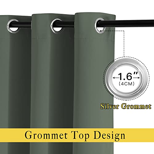 Bedroom Blackout Curtains & Drapes (Dark Mallard / 52"W x 54"L (Pack of 2))