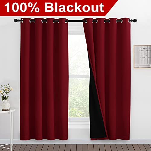 Living Room Completely Shaded Draperies (Burgundy Red / 55"W x 78"L (Pack of 2))