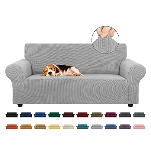 Stretch Loveseat Couch Cover (Silver / Medium)