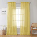 Yellow Sheer Curtains 96 Inches Long 2 Panels (Yellow / 42"W x 96"L (Pack of 2))