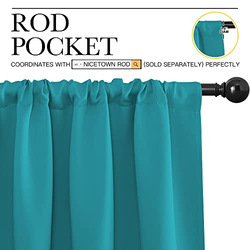 Peacock Blue Blackout Curtains Panels for Window (Peacock Blue / 42"W x 36"L (Pack of 2))