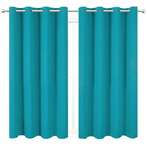 Turquoise Thermal Blackout Curtains (Teal / 52"W x 72"L (Pack of 2))