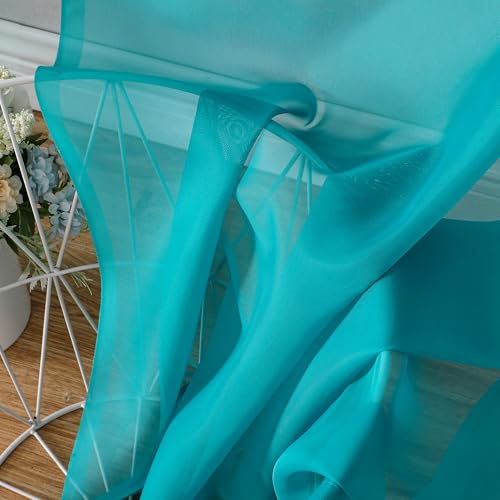 Turquoise Sheer Curtains 78 Inches Long 2 Panels (Turquoise / 42"W x 78"L (Pack of 2))