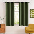Olive Blackout Bedroom Curtains 63 Inch Long Light Blocking (Olive / 42"W x 63"L (Pack of 2))