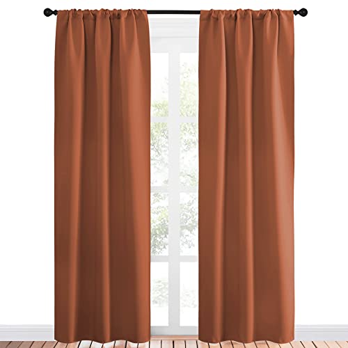 Blackout Curtains and Drapes (Burnt Orange / 34"W x 84"L (Pack of 2))