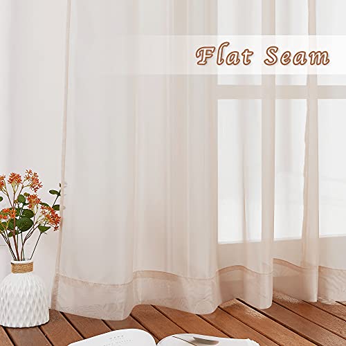 Taupe Sheer Curtains 96 inches Long (Taupe / 54"W x 96"L (Pack of 2))