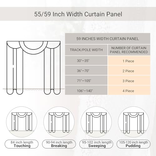 Boho Lace Curtains 72 Inches 2 Panel (59"W x 72"L (Pack of 2) / Taupe)