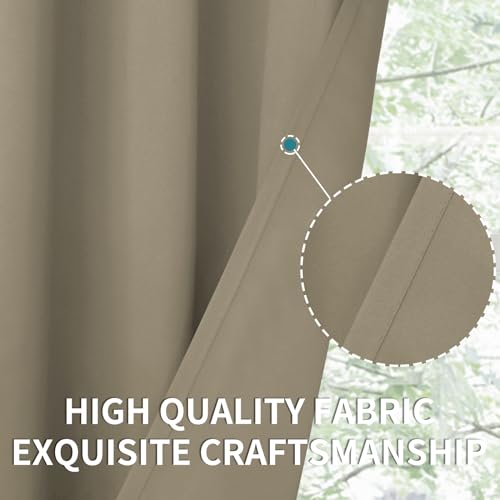 Short Curtains for Small Window 45 Inch Long (Cocoa / 52"W x 45"L (Pack of 2))