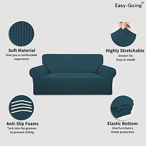 Stretch Oversized Loveseat Couch Covers Washable Deep Teal (Medium-XL Loveseat / Deep Teal)