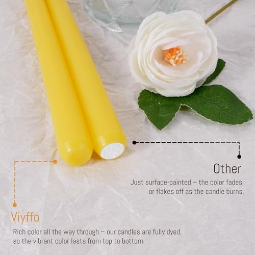 Taper Candles 10 Inch Yellow 12 Pack Unscented (Yellow / 10 Inch-12 Count)