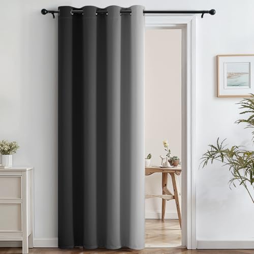Black to White Ombre Room Darkening Curtains 84 inches (52"W x 84"L (Pack of 1) / Black Left)