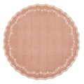Round Rugs 6ft Scalloped Washable Circle Rug for Dining Room (Dusty Pink / 6' (Round))