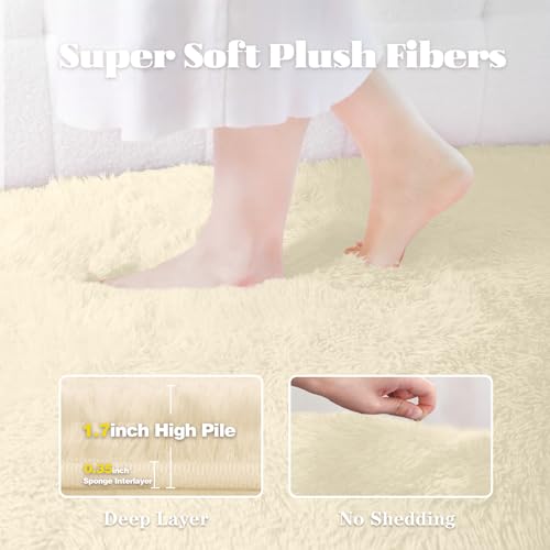 5x8 Area Rug for Living Room (Cream White / 5' x 8' (Rectangular))