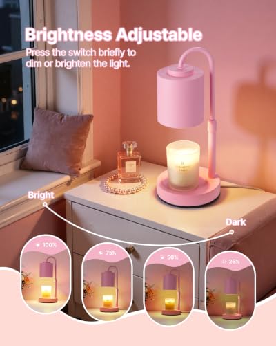 Dimmable Candle Warmer Lamp with Timer (Baby Pink)