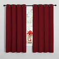 Christmas Burgundy Window Curtains 1 Pair 55 by 68 (Burgundy Red / 55"W x 68"L (Pack of 2))