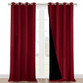 Cold Blocking 100% Blackout Curtains (Burgundy Red / 52"W x 108"L (Pack of 2))