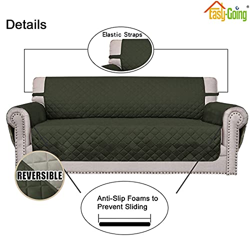 Reversible Couch Cover (Army Green/Beige / Small-XL Chair)
