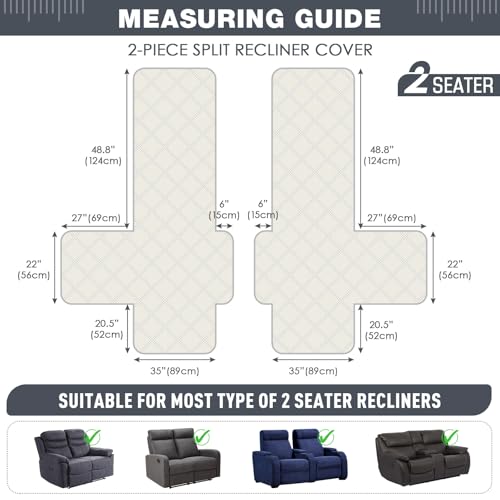 100% Waterproof Oversized Loveseat Recliner Cover (Dark Grey / 2 Seater Oversized)