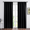 2 Panels Blackout Doorway Curtains (Black / 34"W x 80"L (Pack of 2))