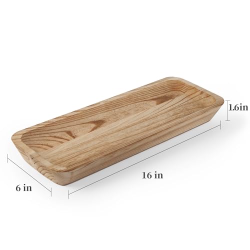 16" Long Wooden Dough Bowl for Home Decor