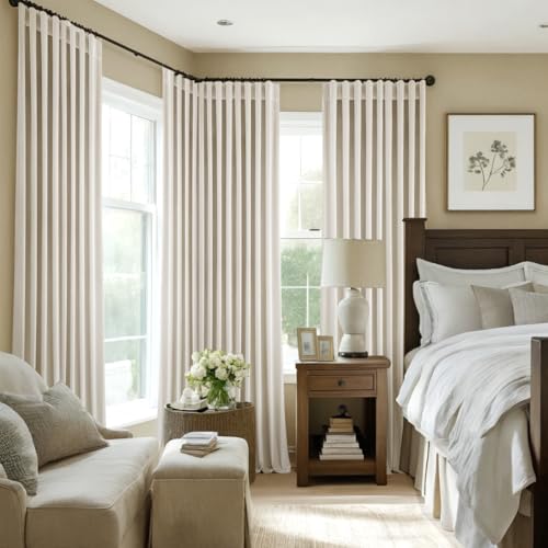 Velvet Curtains 52x96 inches 2 Panels Ivory Room Darkening Curtains (Ivory / 52"W x 96"L (Pack of 2))
