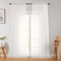 Ivory Sheer Curtains for Bedroom Living Room 96 Inches Long 2 Panels (Ivory / 42"W x 96"L (Pack of 2))