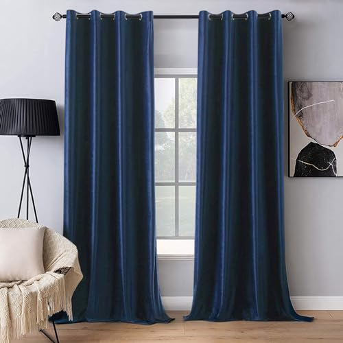 Velvet Curtains Royal Blue 52 x 108 Inch Length Set of 2 (Royal Blue / 52"W x 108"L (Pack of 2))