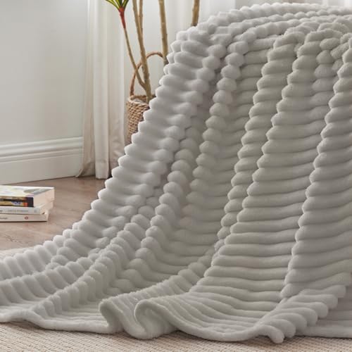 Ribbe Blankets Queen Size for Bed (Light Grey / Queen(90"x90"))