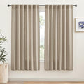 Extra Wide Sheer Curtains for Sliding Patio Door Large Window (Khaki / 70"W x 84"L (Pack of 2))