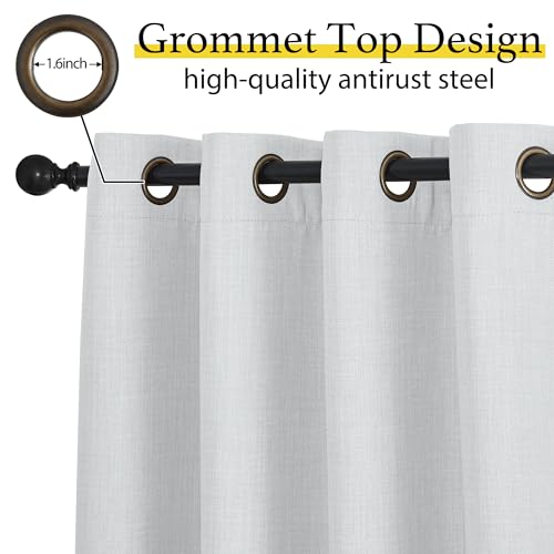 Faux Linen Valances (Linen Greyish White / 34"W x 24"L (Pack of 2))