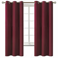 Burgundy Blackout Curtains for Bedroom 63 Inch Long (Burgundy / 42"W x 63"L (Pack of 2))