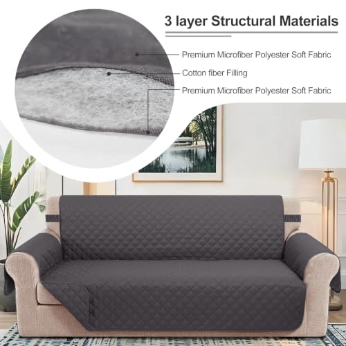 Oversized Sofa Cover for 3 Cushion (Dark Grey/Dark Grey / Sofa Xl - Xl Large (78"))